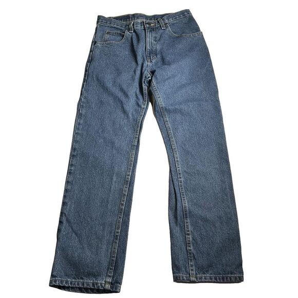 Wrangler Jeans Mens 30x30 Blue Straight Leg Mid Rise Medium Wash Cotton Denim - Picture 1 of 6